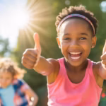 photo-plein-air-fille-sportive-tank-top-montrant-pouce-air-souriant-joyeusement_926199-2620605